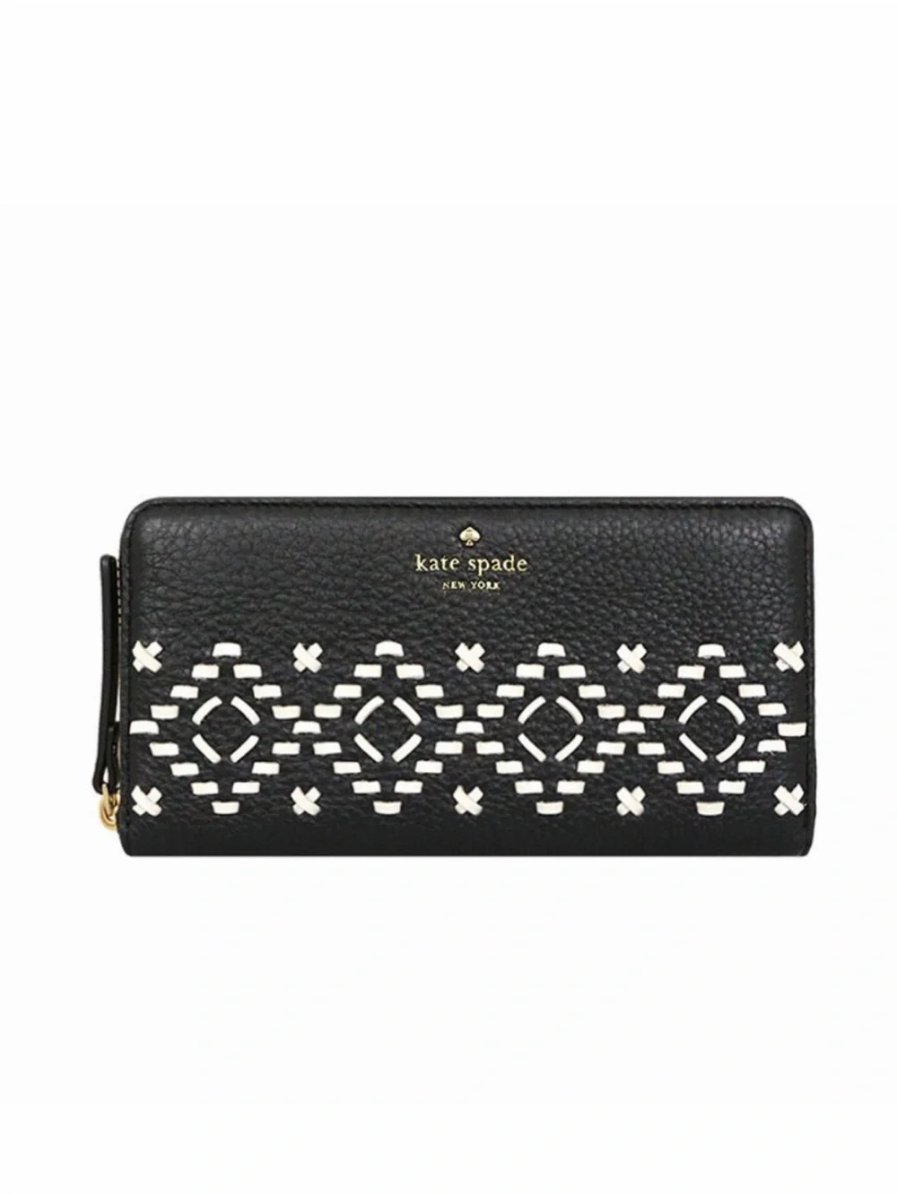 Kate Spade Neda Flynn Street Pebbled Leather Wallet w/ Stitching Detailing NWT